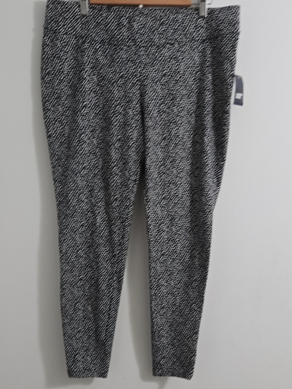 Lands' End Black & White Patterned Skinny Ponte Pants
